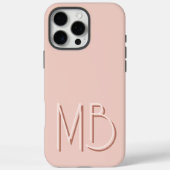 モダンピンクモノグラムイニシャルモダンデザイン Case-Mate iPhoneケース (裏面)
