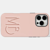 モダンピンクモノグラムイニシャルモダンデザイン Case-Mate iPhoneケース (裏面 (横))