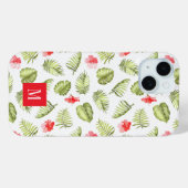 モダンピンクモノグラム植物パームリーフ Case-Mate iPhoneケース (裏面 (横))