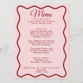 モダンピンクレッド明るいファンキーレトロディナ結婚ーズ メニュー (正面)