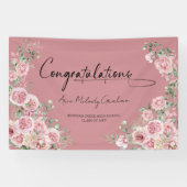 モダンピンクローズ 卒業おめでとう バナー 横断幕 (横)