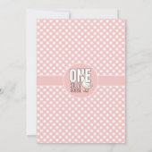 モダンピンクワン間抜けグース1歳パーティー 招待状 (裏面)