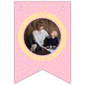 モダンピンク女の子の新生児写真生まれたばかりの バンティングフラッグ (第2の旗)