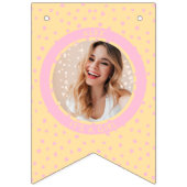 モダンピンク女の子の新生児写真生まれたばかりの バンティングフラッグ (第1の旗)