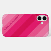 モダンピンク斜ストライプ斜5ミニマル名 Case-Mate iPhoneケース (裏面 (横))