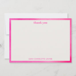 モダンピンク水彩トレンドのカスタムバト・ミツバ サンキューカード