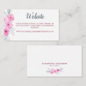 モダンピンク灰色の水色の花春の結婚式 エンクロージャーカード (正面/裏面)
