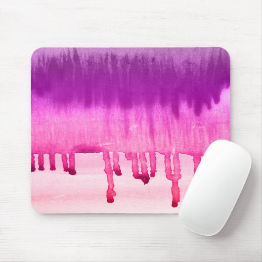 モダンピンク紫の水の色グラデーション マウスパッド (マウス)