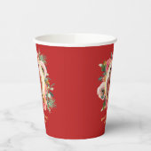 モダンピンク結婚フローラ中国のの写真 紙コップ (左)