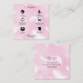 モダンピンク羽ジュエリー気に スクエア名刺 (正面/裏面)