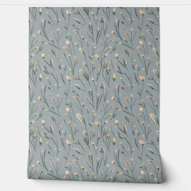 モダンピンク色の小さな花3 壁紙 (ほどく)