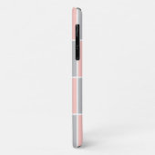 モダンピンク色の灰色の正方形の色のブロックモノグラムの Case-Mate iPhoneケース (裏面/左)