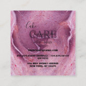 モダンピンク色インクケ気にーキ スクエア名刺 (裏面)