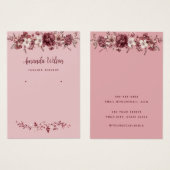 モダンピンク色フローライヤリング表示カード (正面&裏面)