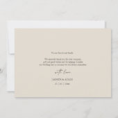 モダンピンク蝶フローラ結婚写真 サンキューカード (裏面)