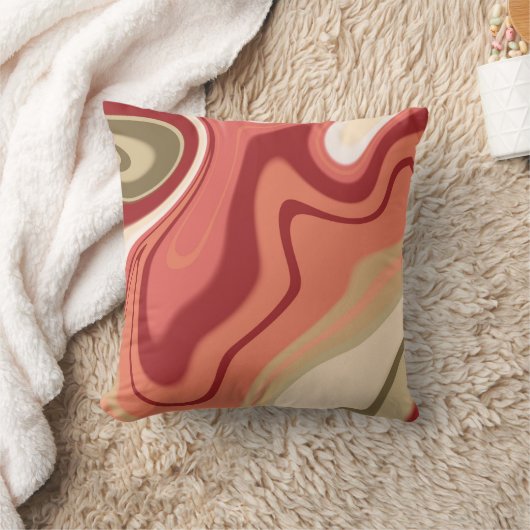 モダンピンク赤パーソナライズされた虹 クッション (ブランケット)