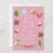 モダンピンク食べフェスティバルドッカラフルク&ビーメリーズ 招待状 (正面)