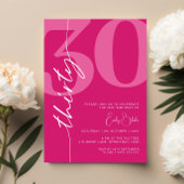 モダンピンク30歳の誕生日パーティー 招待状