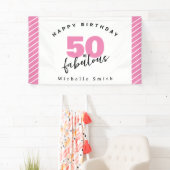 モダンピンク50素晴らしい50th誕生日パーティー 横断幕 (インサイチュ)