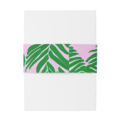 モダンピンク+グリーンパーム結婚ツリー 招待状ベリーバンド (裏面例)