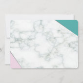 モダンピンク ティール マーブル キンセアニエラ スウィート15 招待状 (裏面)