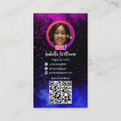 モダンピンク＆ブルーグラデーションInstagramQR 名刺 (裏面)