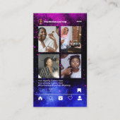 モダンピンク＆ブルーグラデーションInstagramQR 名刺 (正面)
