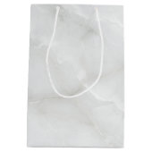 モダンピンク&ホワイトフローラブーケ結婚ーズ ミディアムペーパーバッグ (裏面)