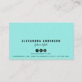 モダンピンク&ミントグリーン名刺 名刺 (裏面)