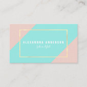 モダンピンク&ミントグリーン名刺 名刺 (正面)