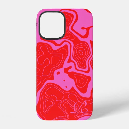 モダンピンク モノグラム Case-Mate iPhoneケース iPhone 12ケース (裏面)