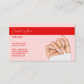 モダンピンク&レッドロシアのマニキュアネイルアーティスト 名刺 (裏面)