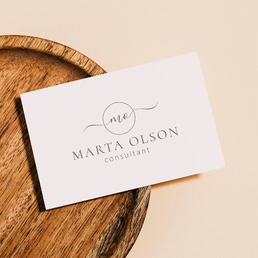 モダンピンク、ロゴの名刺 名刺