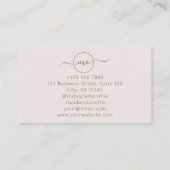 モダンピンク、ロゴの名刺 名刺 (裏面)