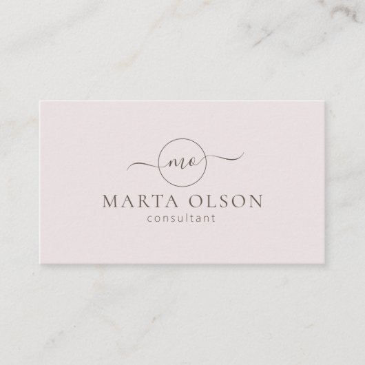 モダンピンク、ロゴの名刺 名刺 (正面)