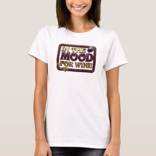モダンピンク ワイン好きのためのカジュアルTシャツ Tシャツ (正面)