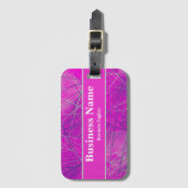 モダンピンク、青、グレーの幾何学的抽象芸術 ラゲッジタグ (正面縦)