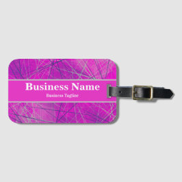 モダンピンク、青、グレーの幾何学的抽象芸術 ラゲッジタグ