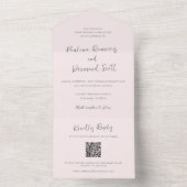 モダンピンクQRコーシンプルド結婚の オールインワン招待状 (内側)