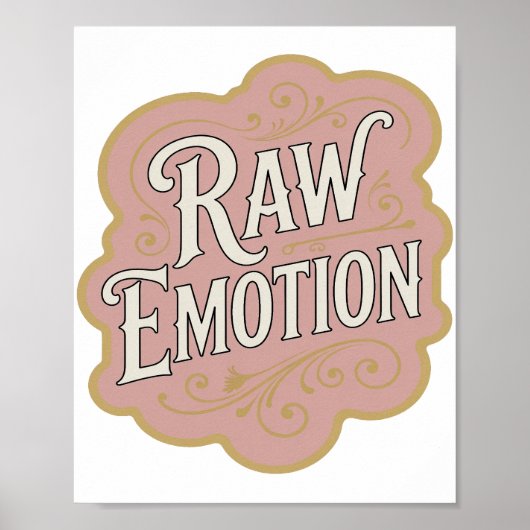 モダンピンクRAW EMOTIONプリント ポスター (正面)