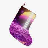 モダンピンクSFIポップ・アートのアート3 スモールクリスマスストッキング (正面 (吊り時))