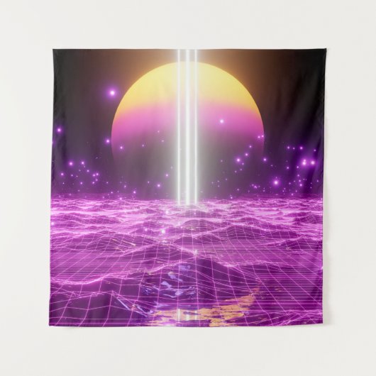 モダンピンクSFIポップ・アートのアート3 タペストリー (正面)