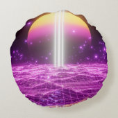 モダンピンクSFIポップ・アートのアート3 ラウンドクッション (裏面)