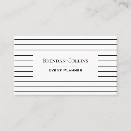 モダンピンストリスタイリッシュプ（白黒） 名刺 (正面)