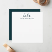 モダンピーコックグリーンホラ対応 ノートカード (正面/裏面インサイチュ)