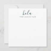 モダンピーコックグリーンホラ対応 ノートカード (正面)