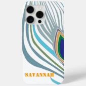 モダンピーコックフェザーパーソナライズされたダマスク電話 Case-Mate iPhoneケース (裏面)