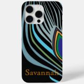 モダンピーコックフェザーパーソナライズされたダマスクiPhone Case-Mate iPhoneケース (裏面)