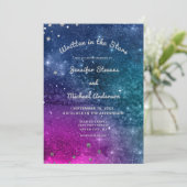 モダンピーコックブルーシルバーウォーター結婚カラー 招待状 (スタンド正面)