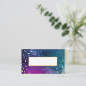 モダンピーコックブルー金ゴールドウォーター結婚カラー プレイスカード (スタンド正面)